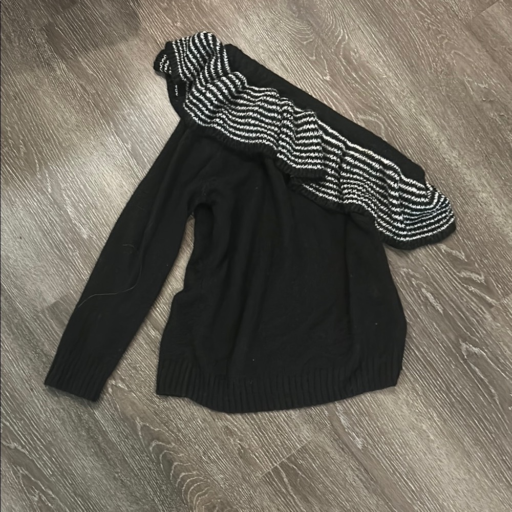 Nordstrom Black and White Off-the-Shoulder Sweater